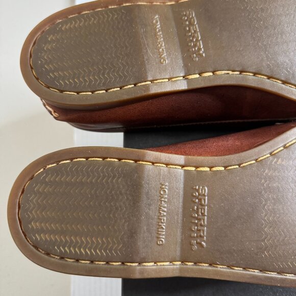 EUC Sperry Topsider Avery Kiltie Brown Penny Loafers Woman's sz 11 Leather Flats - Picture 8 of 10
